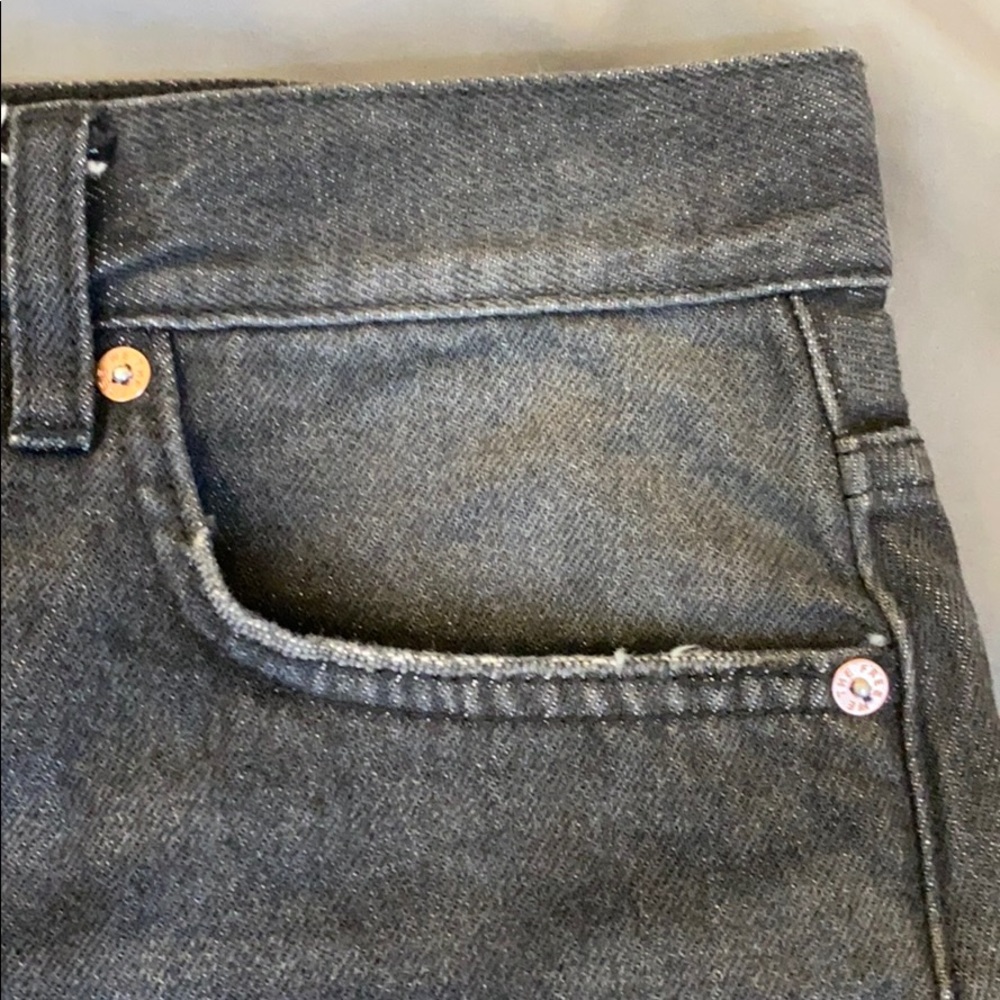 Free People black denim mini skirt sz 29 - Picture 3 of 8